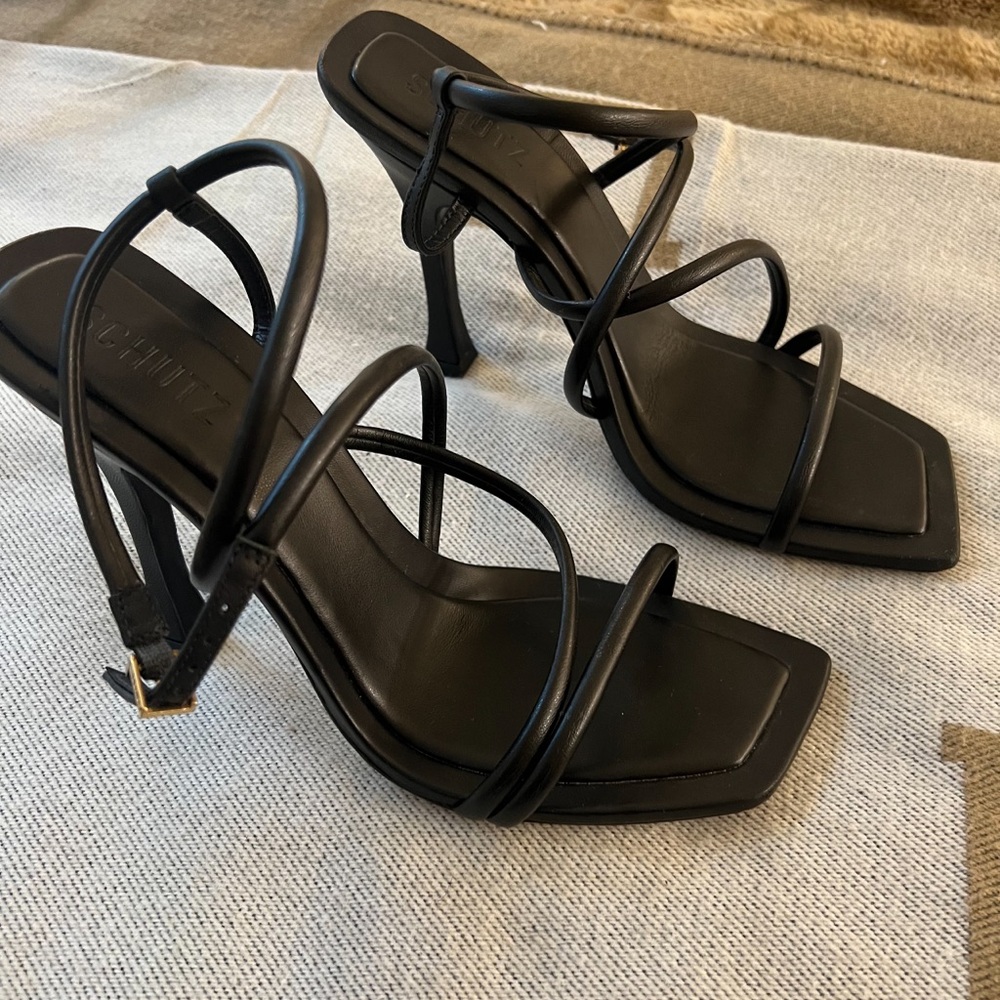 SCHUTZ Black Strappy Heels - Picture 3 of 4